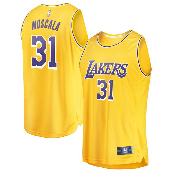 Maillot Los Angeles Lakers Homme Mike Muscala 31 Icon Edition Jaune